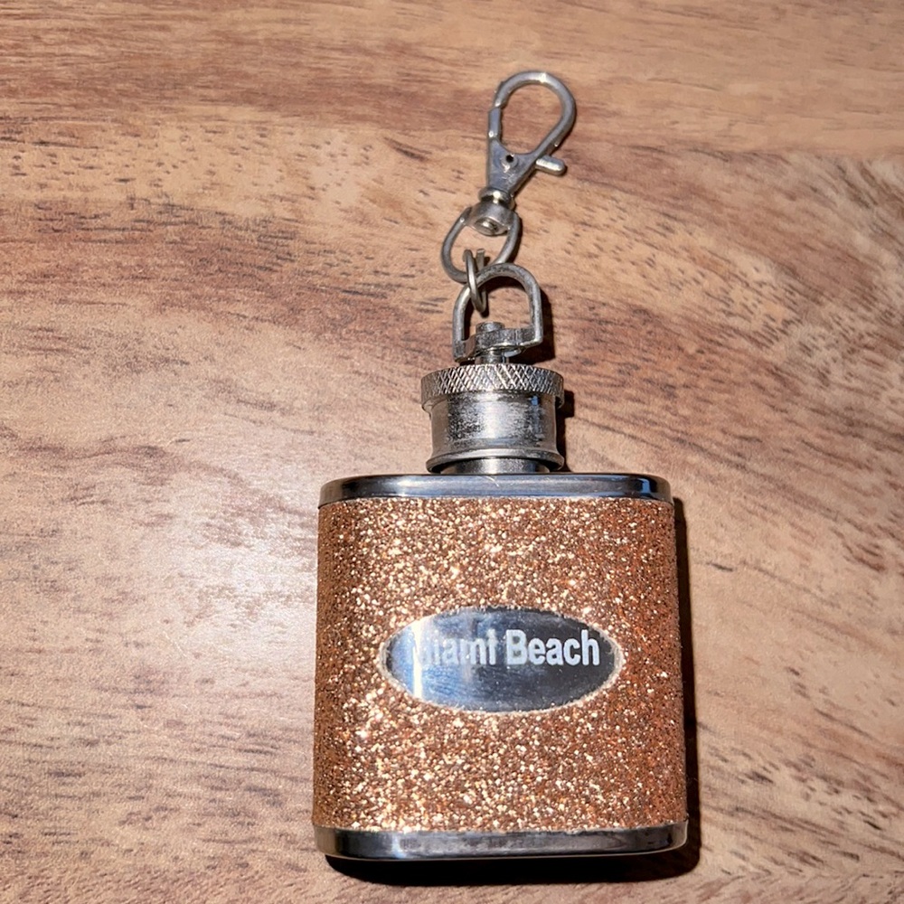 Miami Beach Mini Flask Key Chain